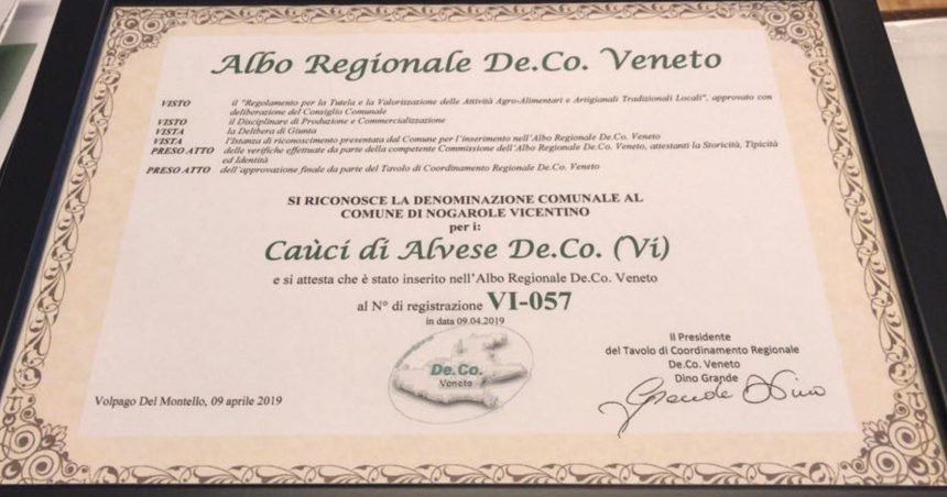 I nostri “Caùci di Alvese De.Co.” entrano ufficialmente nell’Albo Regionale delle De.Co. del Veneto!