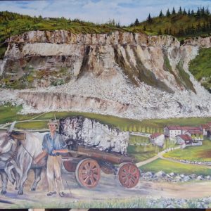 Un nuovo murales ad Alvese racconta il duro lavoro dei cavatori di marmo